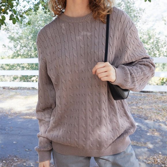Brandy Melville | Sweaters | Brandy Melville Brianna Cable Knit Sweater  Mauve | Poshmark